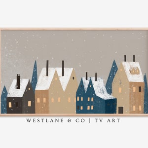 Samsung Frame TV Art Neutral Nordic Winter Cityscape | DIGITAL TV Art
