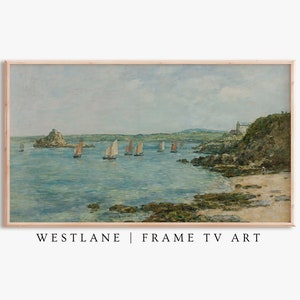 Lake Painting Samsung Frame TV Art | Summer Coastal Decor | DIGITAL TV158
