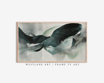 Green Modern Abstract FRAME TV Art | Contemporary Farmhouse Painting Art DIGITAL Printable Download Westlane TVM29