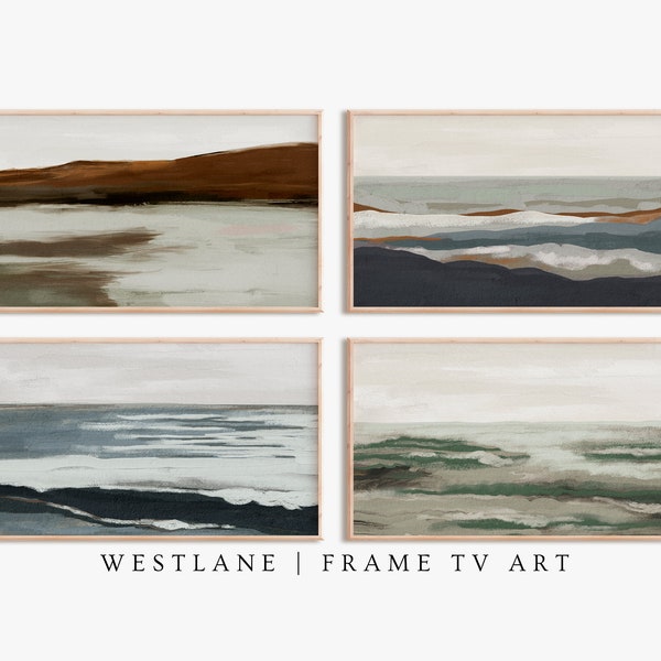 Samsung Frame TV Art SET Abstract Coastal Paintings | DIGITAL Download