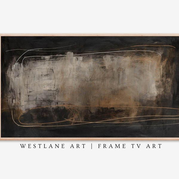 Dark Industrial Abstract Painting | Warm Brown Abstract Frame TV ART | Living Room Decor DIGITAL Download TV374