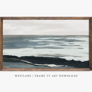 Samsung Frame TV Blue Ocean Painting | Abstract Coastal Art DIGITAL TV Art | TV17