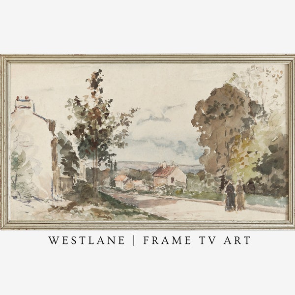 Samsung Frame TV Art | Neutral Antique Landscape Muted Farmhouse | DIGITAL TV182
