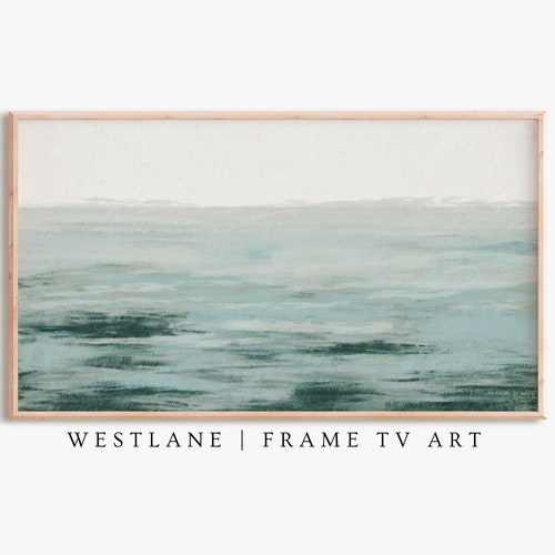 Samsung Frame TV Blue Ocean Painting Abstract Coastal Art Etsy