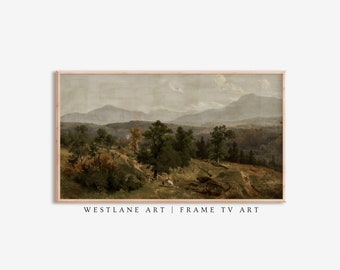 Frame TV Art Moody Country Landscape Painting Vintage Art | DIGITAL TV Download Westlane Instant Decor 118