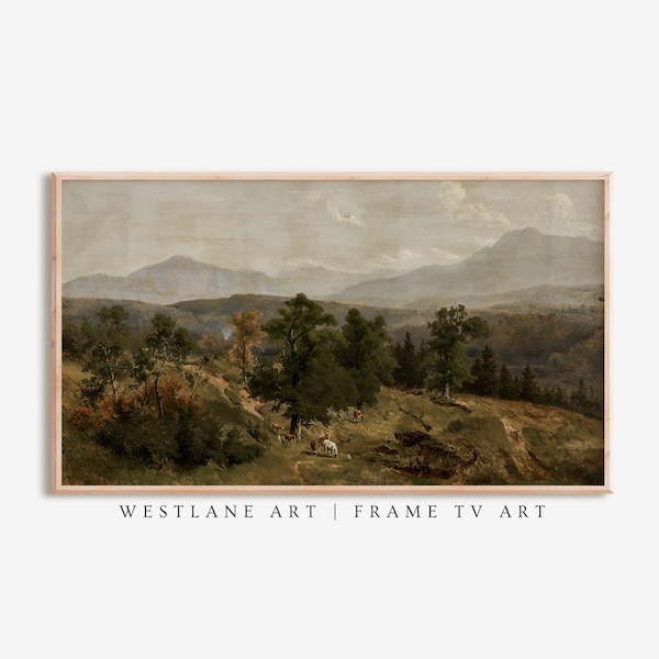 Frame TV Art Moody Country Landscape Painting Vintage Art | DIGITAL TV Download Westlane Instant Decor 118