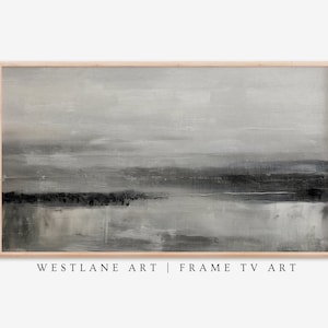 TV ART Grey Black Modern Painting | Industrial Farmhouse Living Room Decor DIGITAL Download TV397