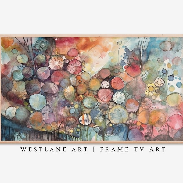 Mid Century Modern Flowers | Spring Abstract Frame TV ART | Living Room Decor DIGITAL Download TV366