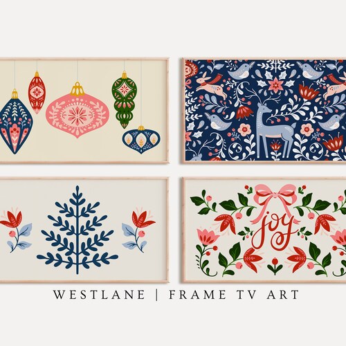 Christmas Scandi Samsung Frame TV Art BUNDLE Christmas Home Etsy