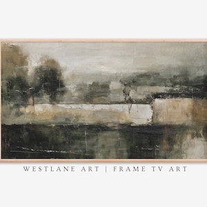 Dark Green Modern Abstract Landscape Frame TV ART | Industrial Farmhouse Living Room Decor DIGITAL Download TV402