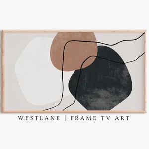 Samsung Frame TV Art Abstract Modern Shapes | Neutral DIGITAL TV Download