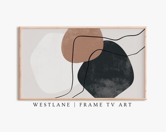 Samsung Frame TV Art Abstract Modern Shapes | Neutral DIGITAL TV Download