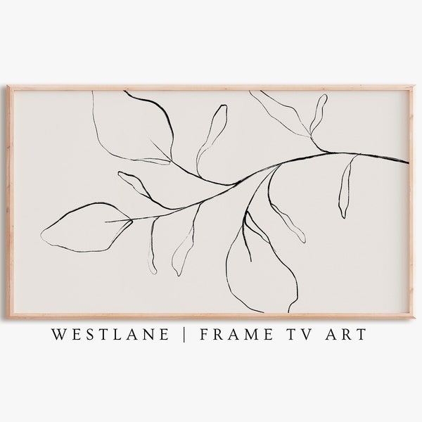 Samsung Frame TV Art | Neutral Sketch Modern Farmhouse Botanical | DIGITAL TV170