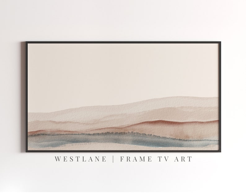 Samsung Frame TV Art Abstract Coastal Pastel Landscape DIGITAL TV Download image 3