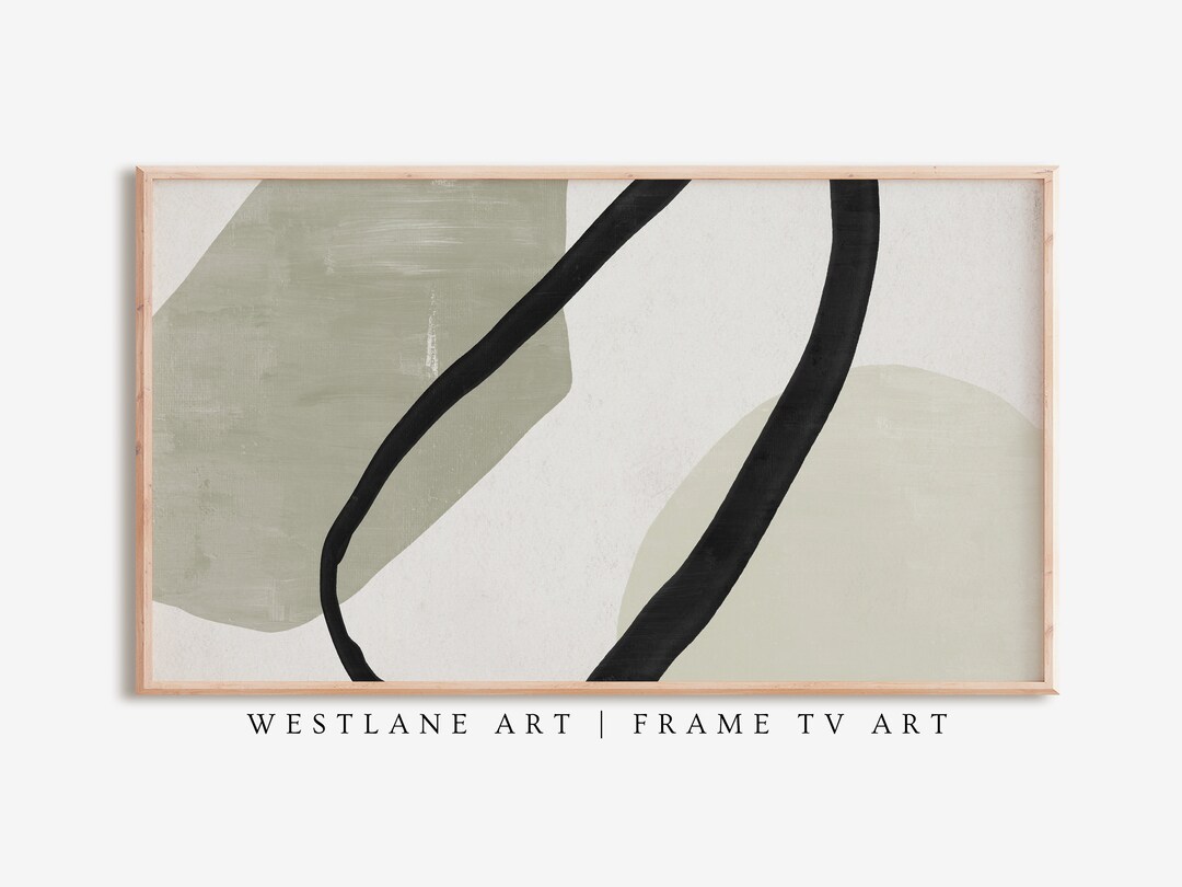 Sage Green Frame TV ART Mid Century Modern Abstract Decor DIGITAL