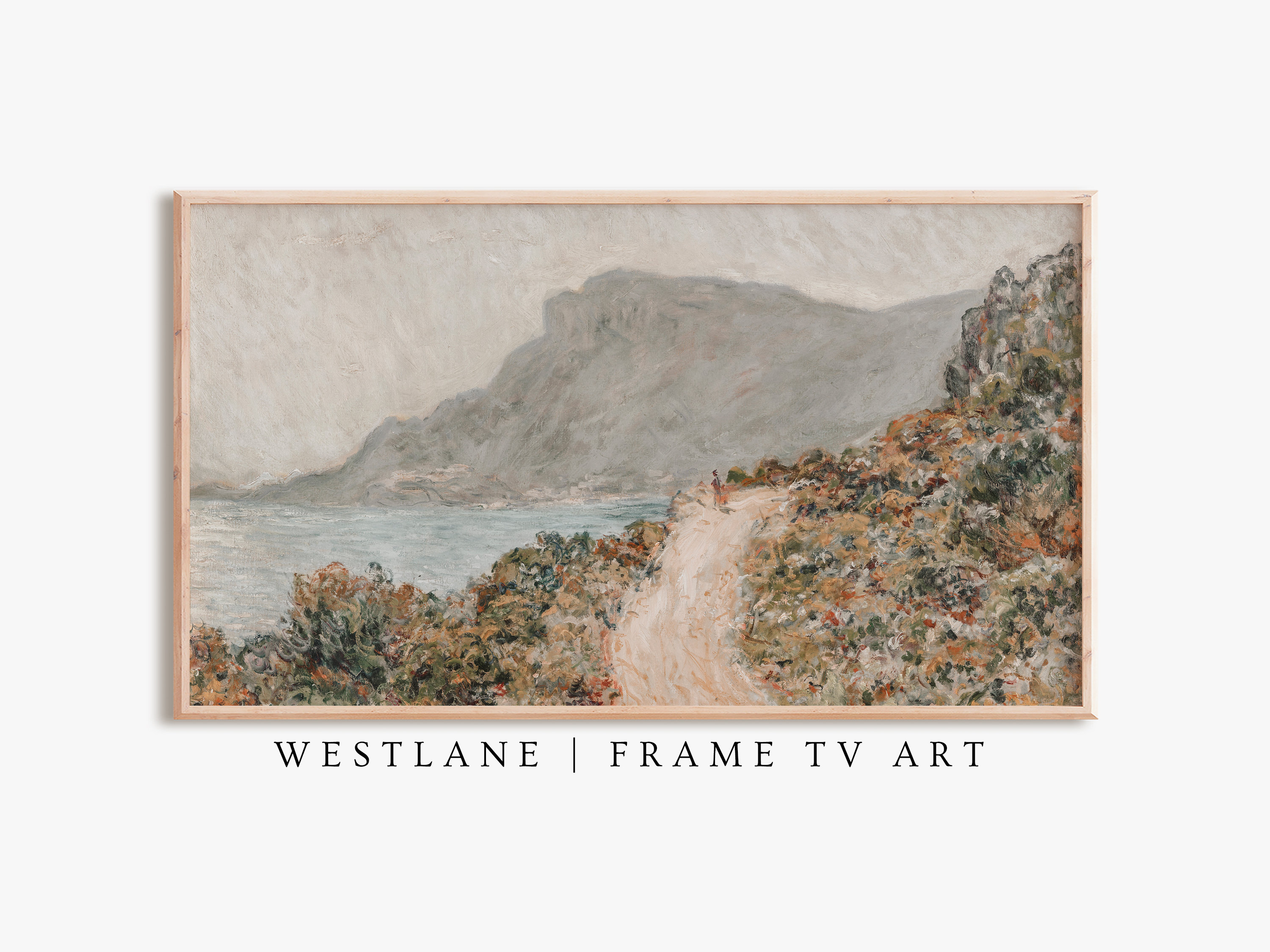 Neutral Coastal Landscape Samsung Frame TV Art | Antique Muted Painting | DIGITAL TV154