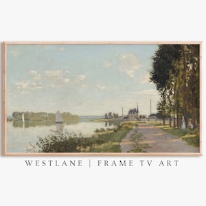 Vintage Lake Painting Samsung Frame TV Art | Antique Summer Decor | DIGITAL TV155