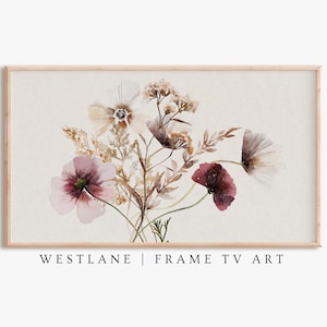 Samsung Frame TV Art | Botanical Country Flowers Painting | DIGITAL Download TV224