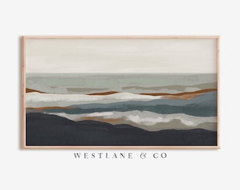 Samsung Frame TV Modern Seascape Painting | Abstract Coastal Ocean DIGITAL TV Art | 12