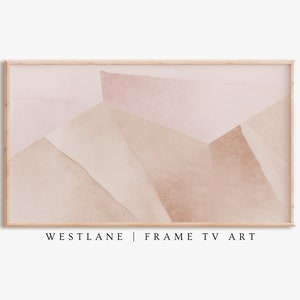 Samsung Frame TV Art | Abstract Painting Pink Neutral Modern | DIGITAL TV Download