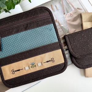 Cross Stitch Project Pouch Set with Zipper and Magnetic Needlework Organizer