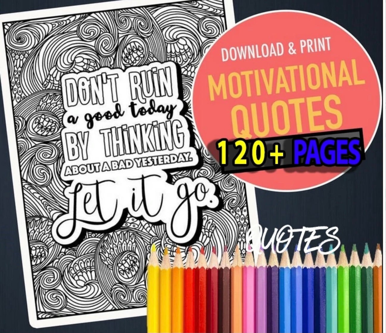 Inspirational Quotes Coloring Pages - Etsy