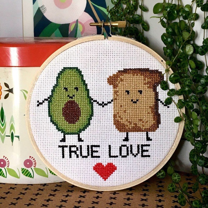 Funny cross stitch kit, Avo Toast cross stitch kit image 2