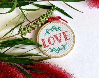 Christmas decoration cross stitch kit, festive diy cross stitch decoration