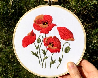 Poppies Modern Embroidery Kit