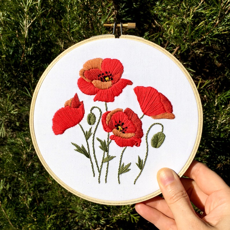 Poppies Modern Embroidery Kit image 1