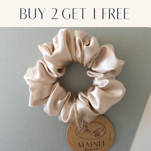 Satin Seiden Scrunchie in Champagner/Pearl-Beige 2 Champagne