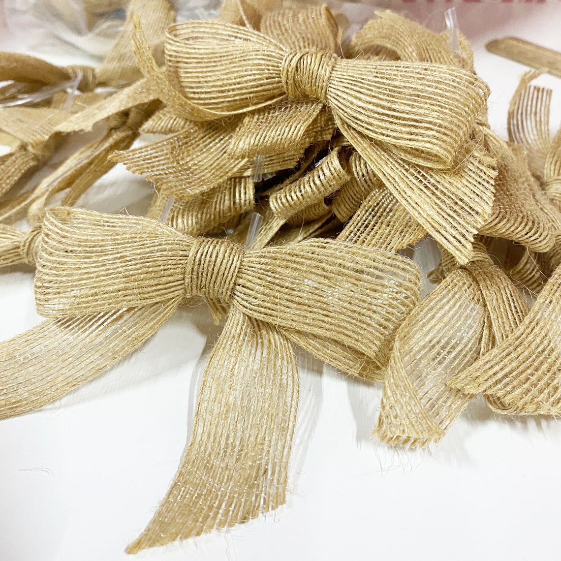 Burlap Jute Pretied Bows 7/8Inch wide 4 Inch Bows 96Piece Etsy