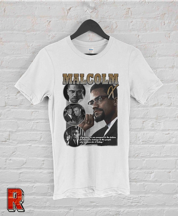 Malcolm X Vintage Classic Rap Shirt Civil Rights Movement Clothing 