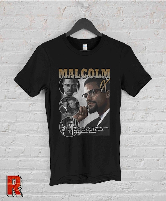 Malcolm X Vintage Classic Rap Shirt Civil Rights Movement Clothing 