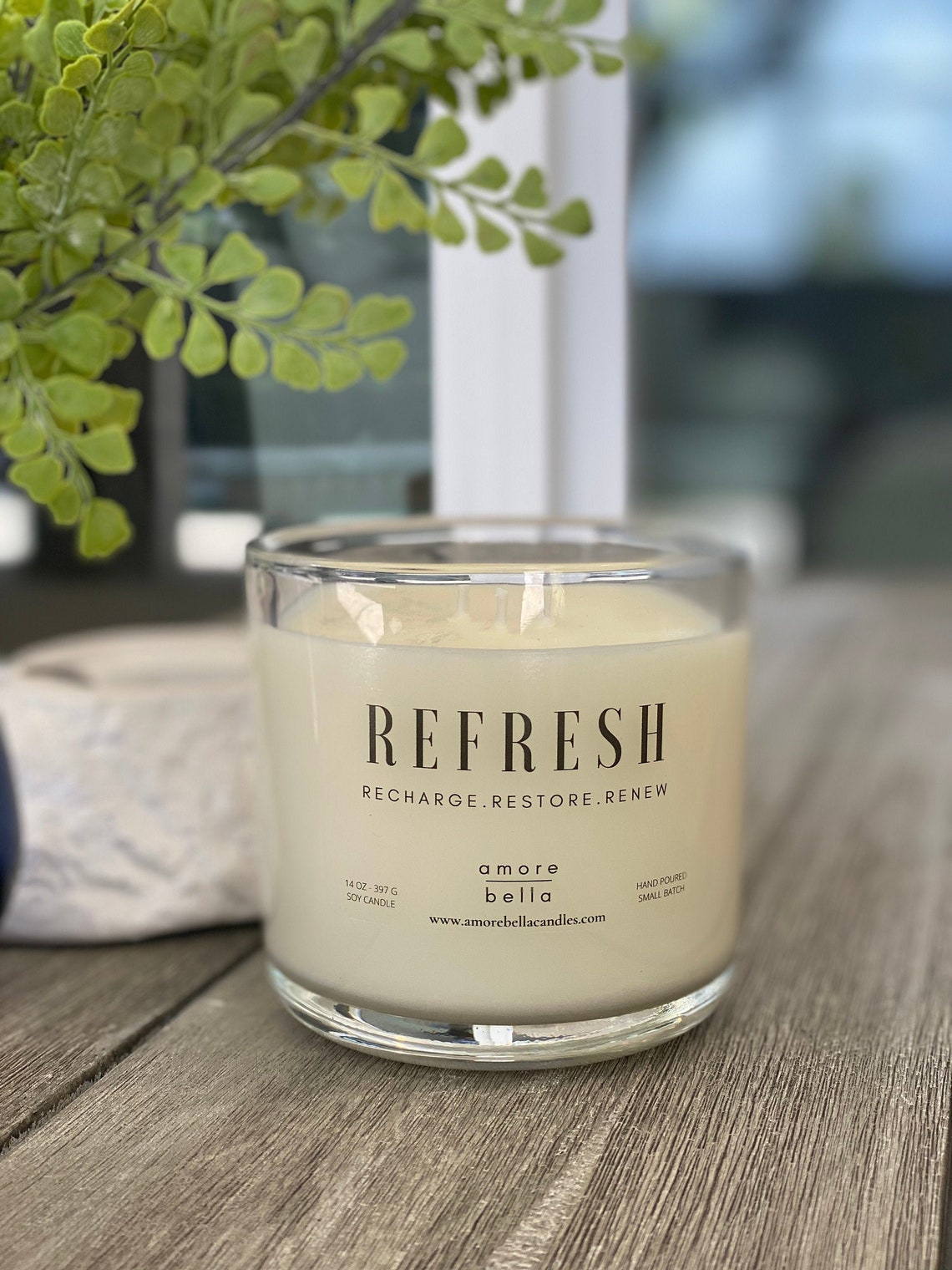REFRESH Luxury Soy Candle Natural Soy Candle Triple Wick Etsy