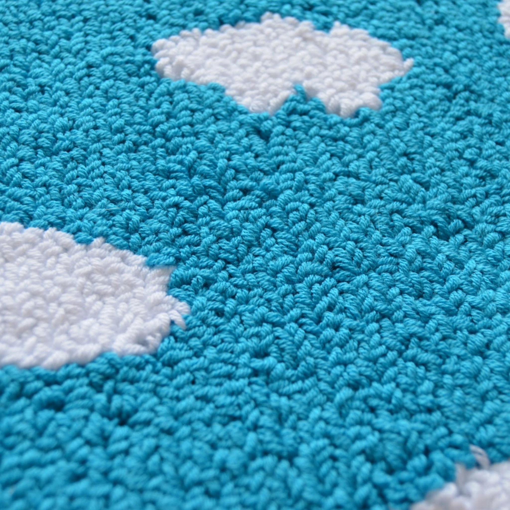 Hand Tufted Rug Custom Cloud Carpet Punch Rug Sky Blue Etsy