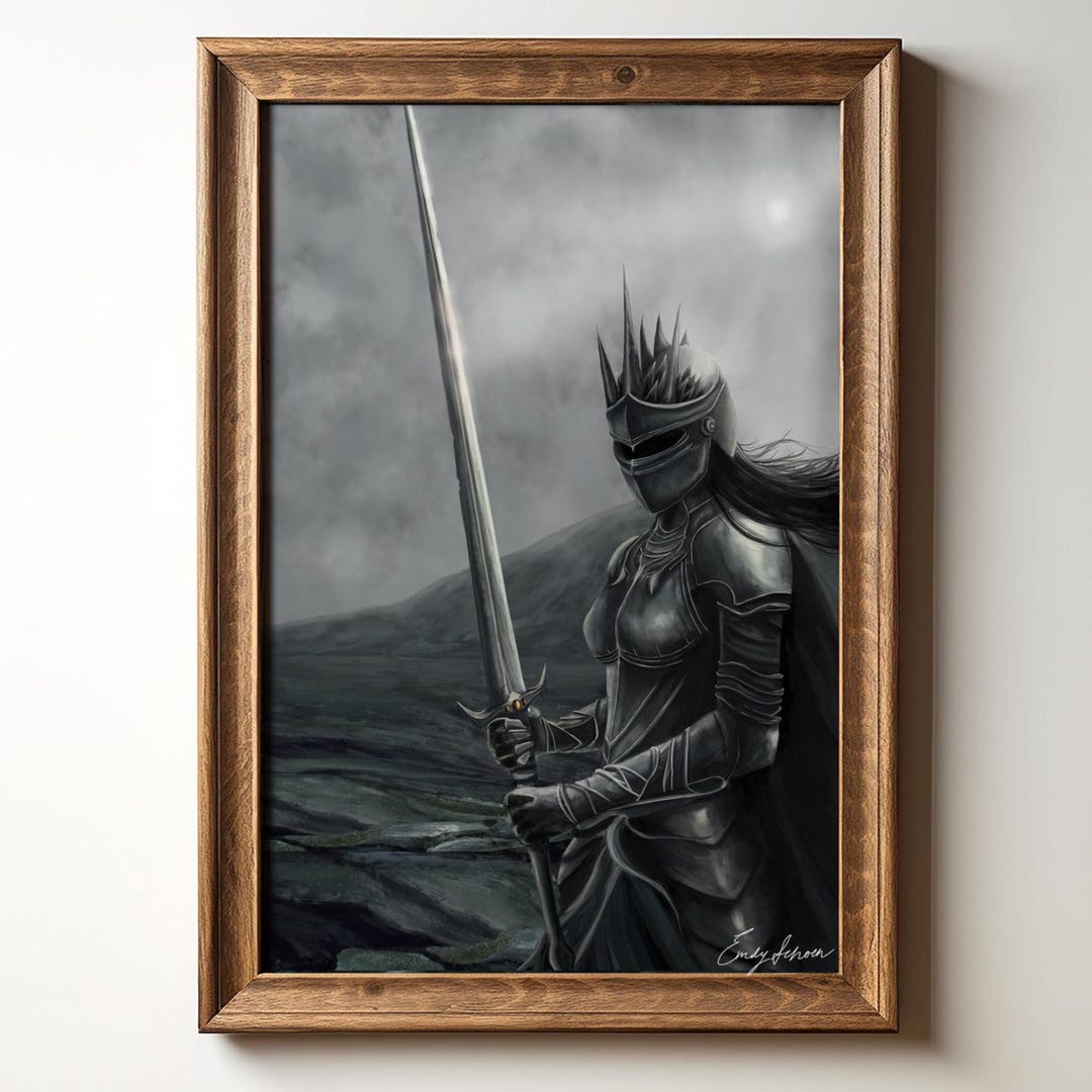Female Knight Art Print Fantasy Medieval Illustration Dark Fantasy ...