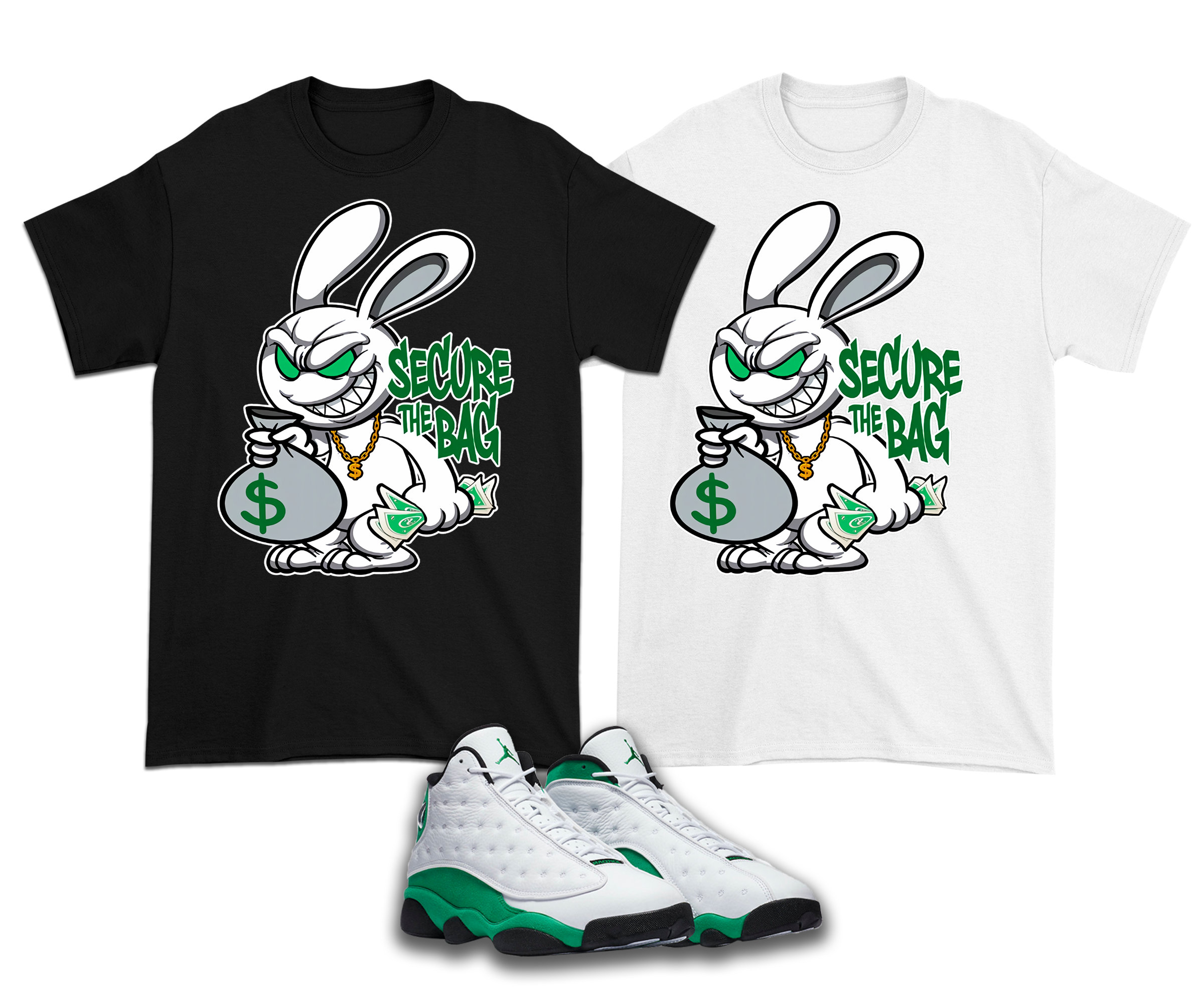 Shirt to match Air Jordan 13 Lucky Green Secure the Bag | Etsy