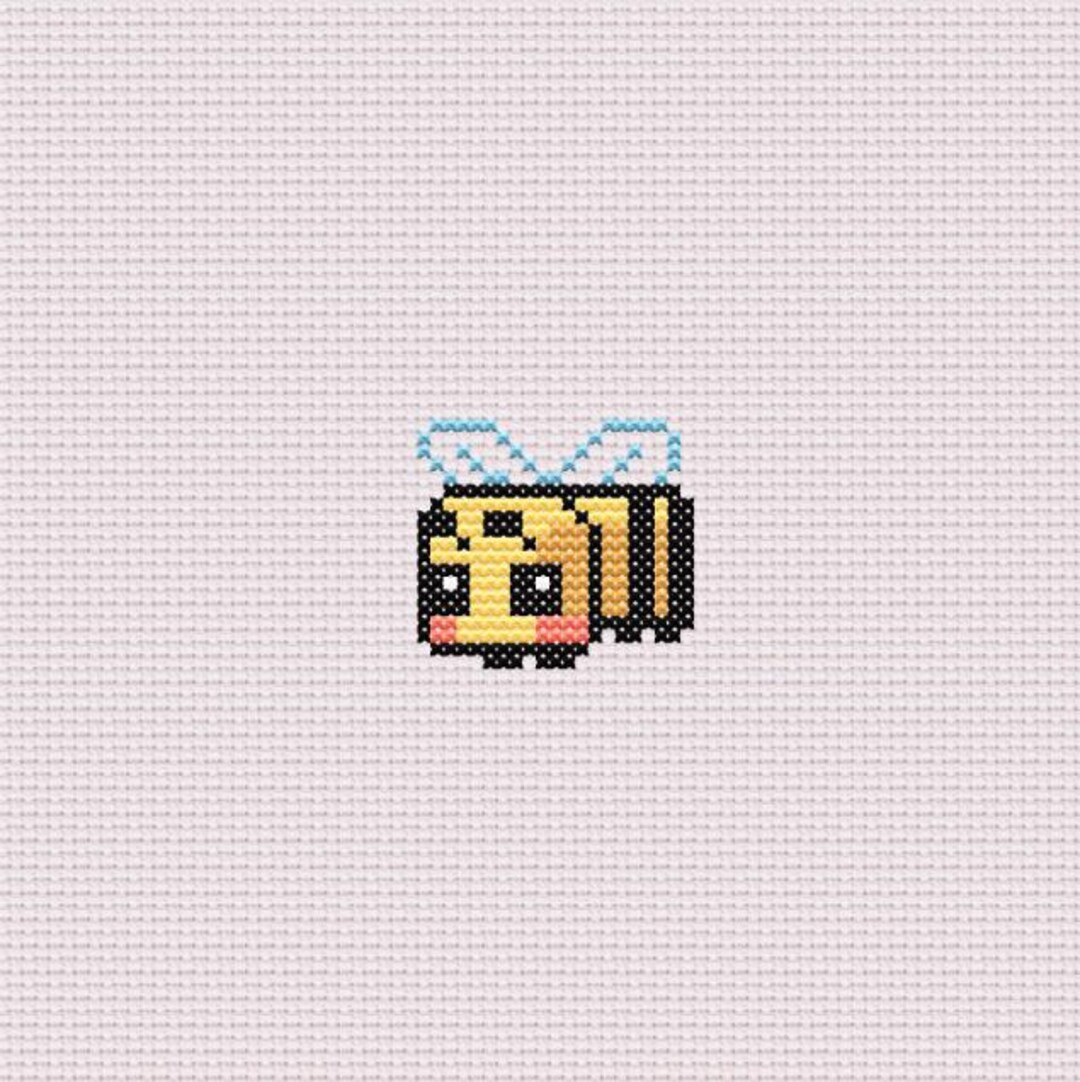 Pattern For Minecraft Bee Minecraft Bee Cross Stitch Pattern | Cute Pixel Bee Embroidery Design ...