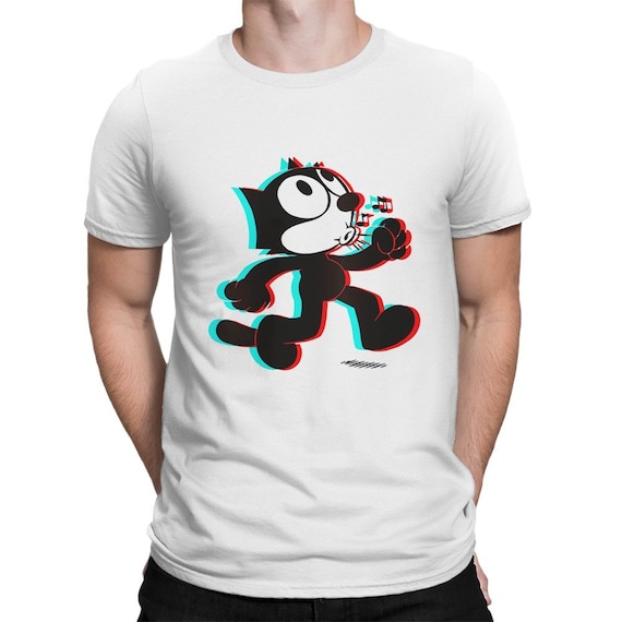 Felix the Cat Walking T-shirt, Cartoons Tee, Men's Women's All