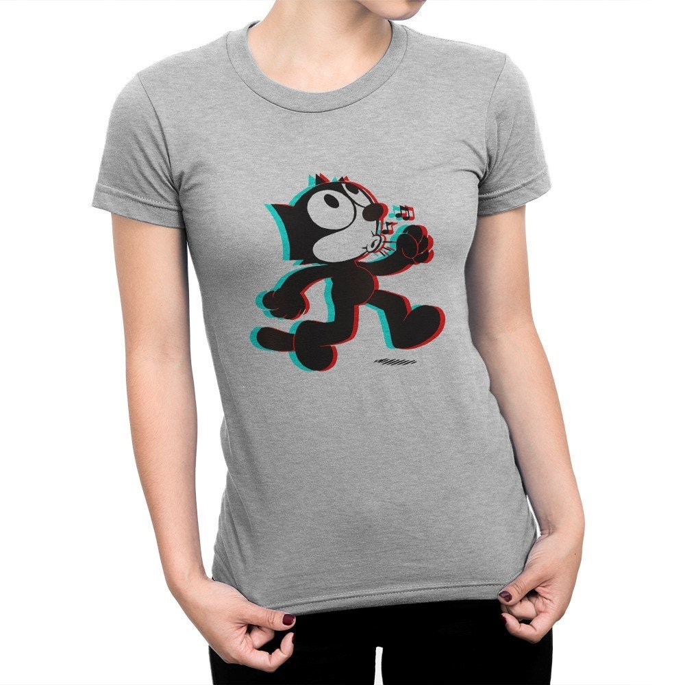 Felix the Cat Walking T-shirt, Cartoons Tee, Men's Women's
