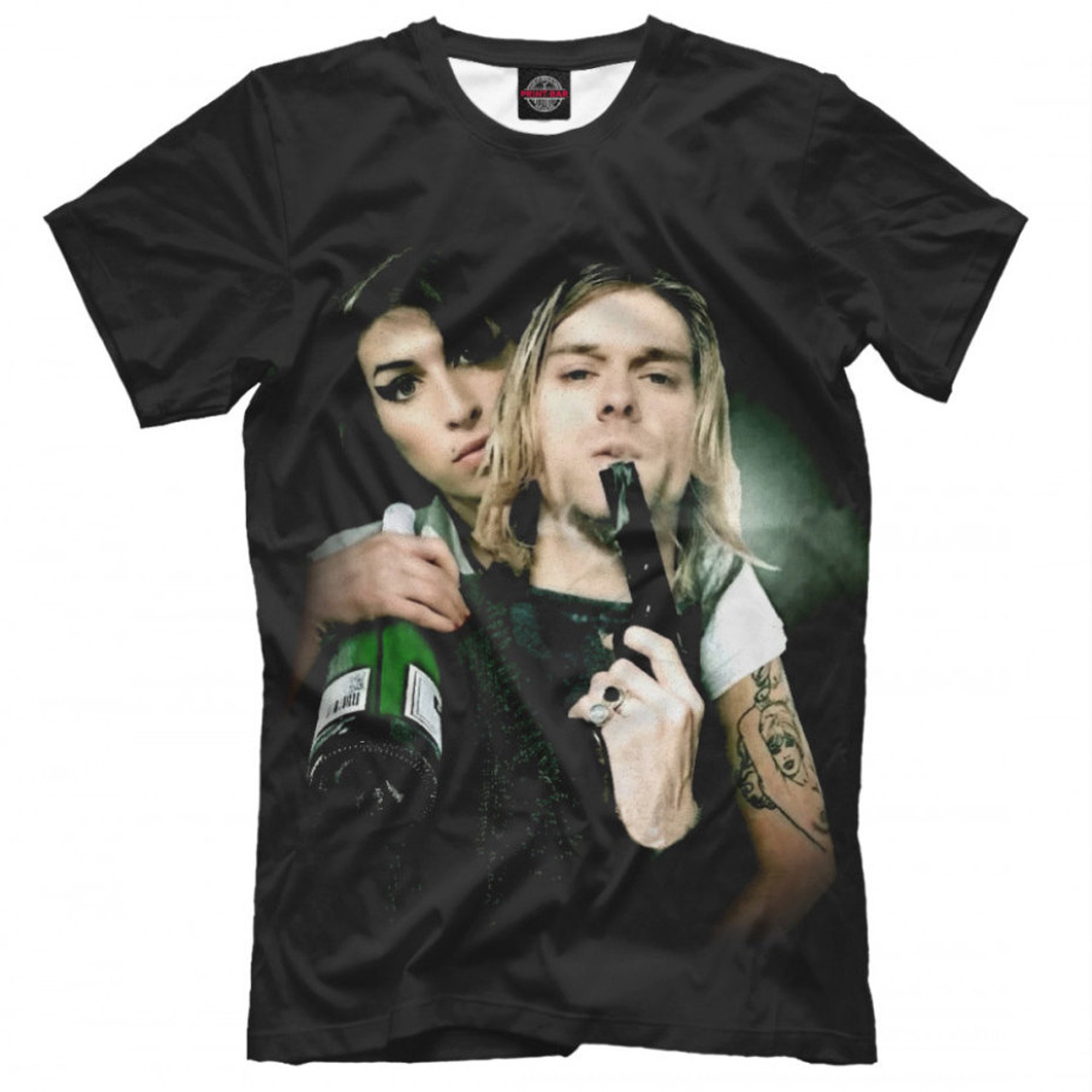 Kurt Cobain and Amy Winehouse T-Shirt, High Quality  Shirt, Men's Women's All Sizes (MZK-427664-fut)