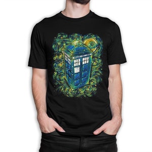 Maglietta Police Box Starry Night, maglietta Vincent van Gogh, uomo donna tutte le taglie (pfa-224)