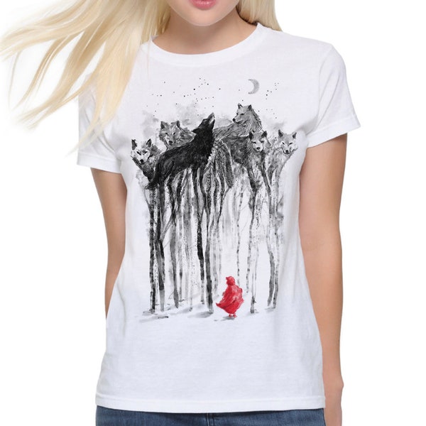 Little Red Riding Hood Art T-Shirt, Men's Women's All Sizes (pfa-337)