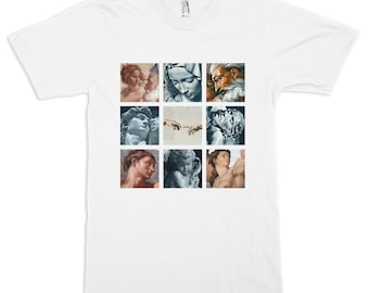 Camiseta de arte renacentista de Miguel Ángel, para hombre y mujer, todas las tallas (pfa-236)