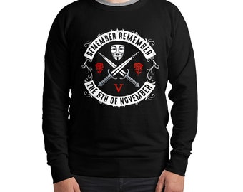 Bluza z kapturem i napisem „V jak Vendetta” „Pamiętaj, pamiętaj o 5 listopada”, rozmiary unisex (pfa-280)