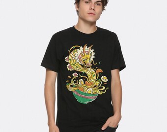 Ramen Dragon Art T-Shirt, New Year 2024 Shirt, Men's Women's All Sizes (DRG-231146)