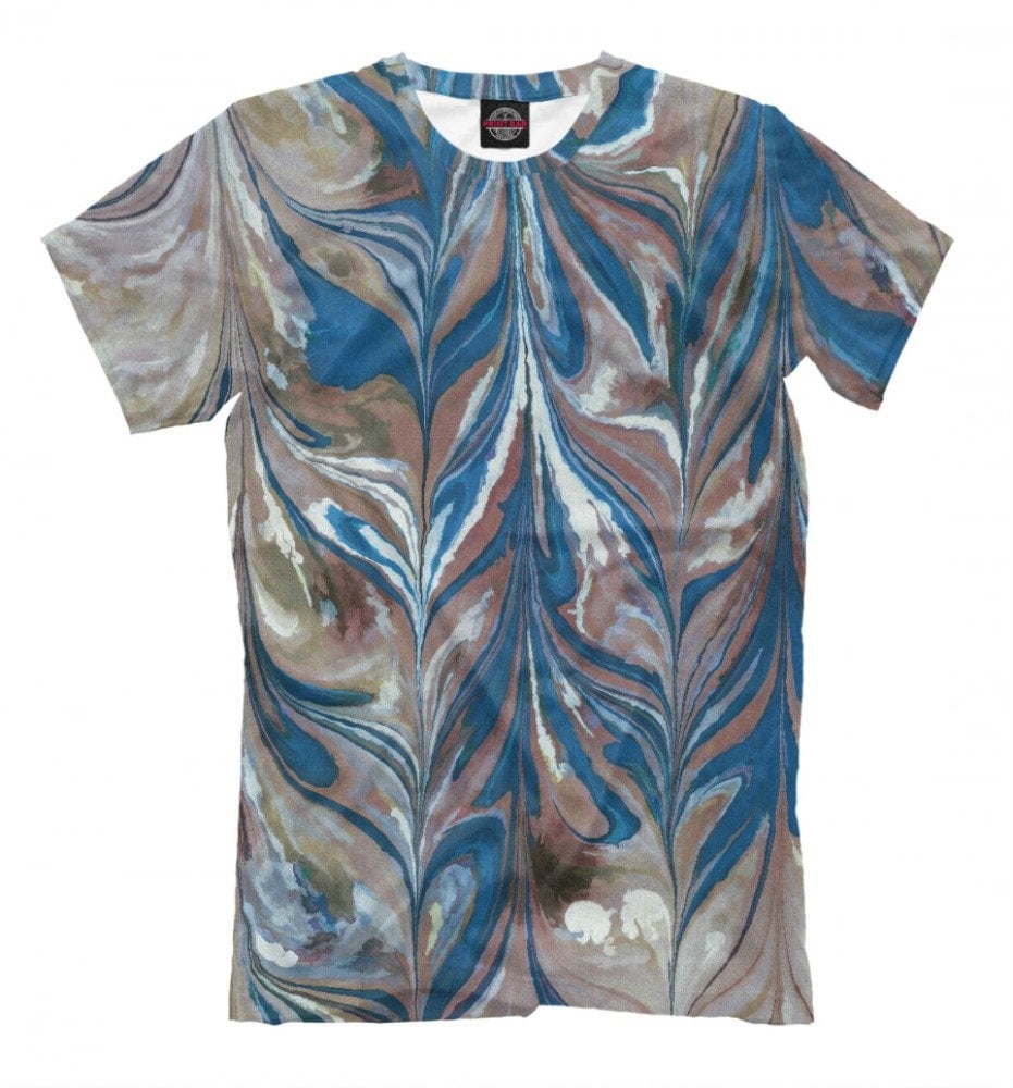 Men's Women's All Sizes GHI-697919-fut Ebru Painting T-Shirt