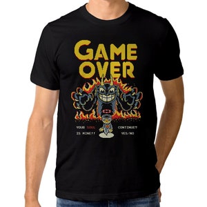 Cuphead Game Over T-Shirt, Men&#39;s Women&#39;s All Sizes (pfa-320)