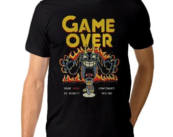 Cuphead Game Over T-shirt, Herr Dam Alla Storlekar (pfa-320)